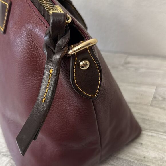 Dooney and Bourke Burgundy Leather Handbag - Picture 5 of 15